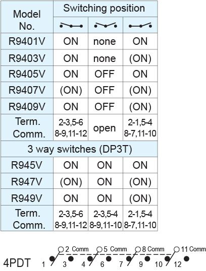 Interruptores de palanca R9401V